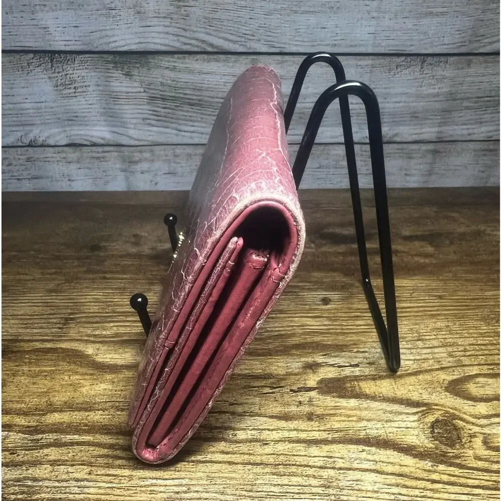 Miu Miu - Continental Wallet - Croc Embossed- Pink - Picture 3 of 12